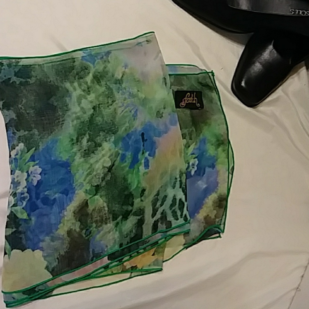 Sheer Scarf Watercolors bY FAITH Wrap Top Shoulder Head Hair waist accessories